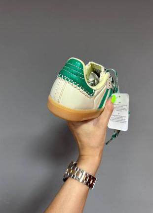 Кроссовки adidas samba × wales bonner cream green6 фото