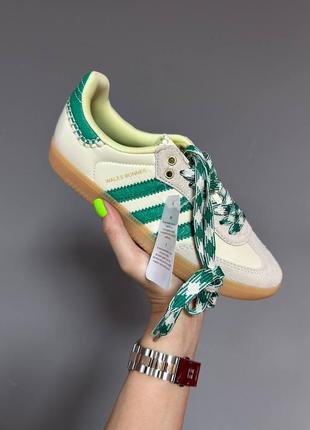 Кроссовки adidas samba × wales bonner cream green3 фото