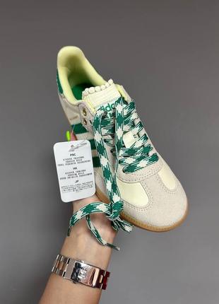 Кроссовки adidas samba × wales bonner cream green4 фото