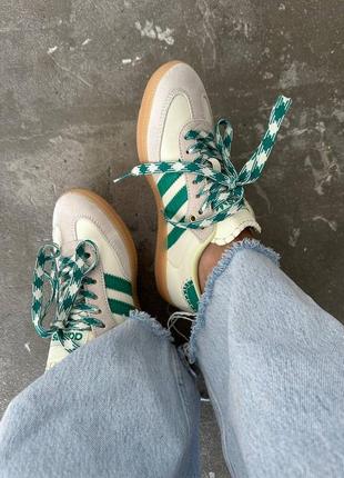 Кросівки adidas samba × wales bonner cream green5 фото