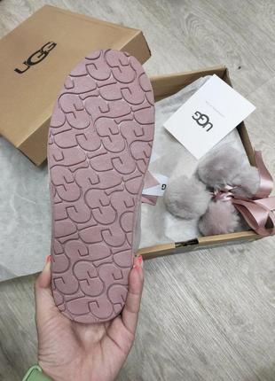 Угг мини женские розовые сапоги замшевые ugg bailey bow mini suede pink4 фото
