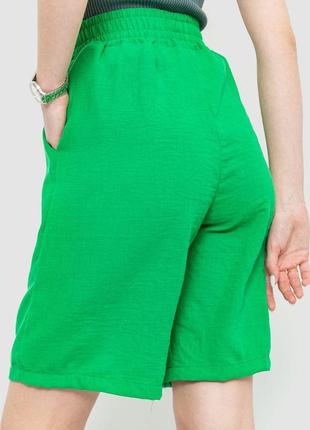 Шорты женские свободного кроя ткань лен, цвет зеленый, 177r0234 фото