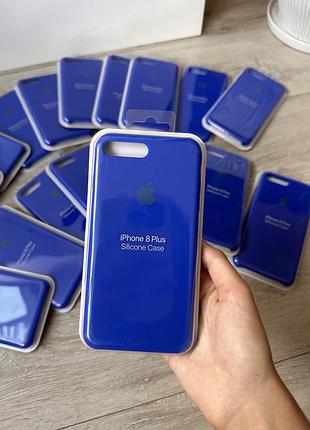 Синий чехол на айфон 7 плюс / 8 плюс, silicone case iphone 7 plus/8 plus