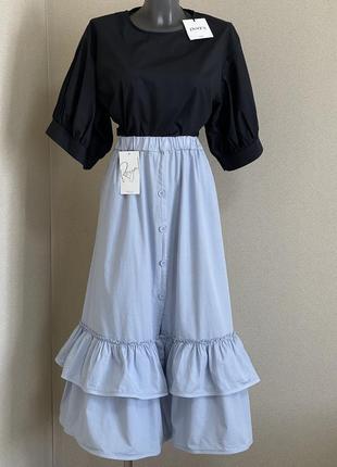 Шикарная,легкая,элегантная,нарядная хлопковая юбка,италия9 фото