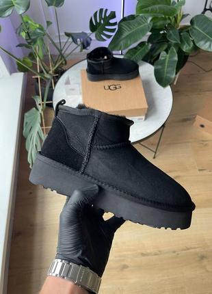 Угги Женские угги ugg mini bailey bow x lv black