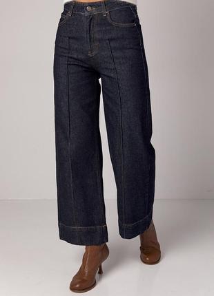 Женские джинсы wide-leg cropped с акцентными швами