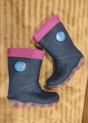 Чоботи гумові з знімним утепленням для дівчинки гумачки