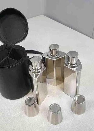 Подарочная фляга б/у набор 3 фляги по 6 oz 3 рюмки