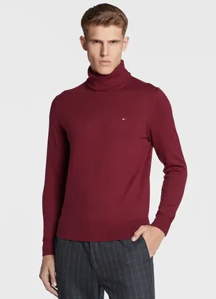 Шикарний брендовий гольф tommy hilfiger cotton/cashmere blend slim fit turtlneck