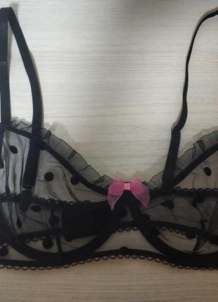Невероятный прозрачный бюстгальтер бра bra принт горох