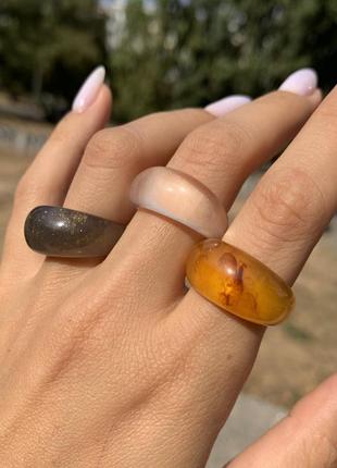 Набір каблучок з епоксидної смоли прозора каблучка