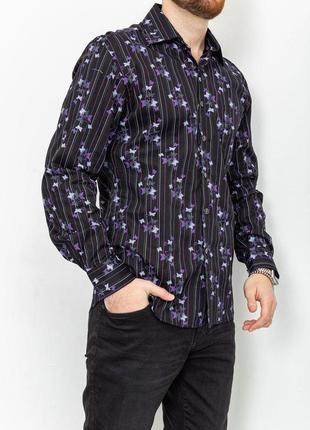 Сорочка чоловіча з принтом, колір чорний, 131r151017 s, s, s3 фото