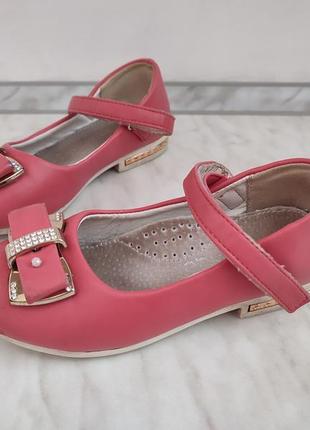 Розовые туфли для девочки, 17 см внутри2 фото