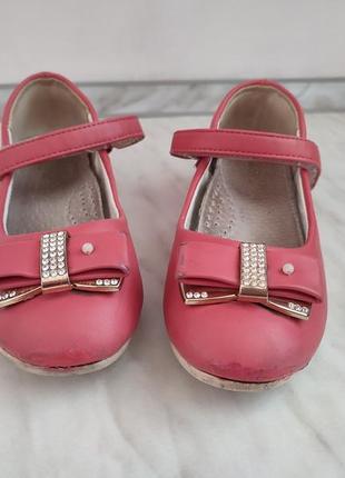 Розовые туфли для девочки, 17 см внутри4 фото