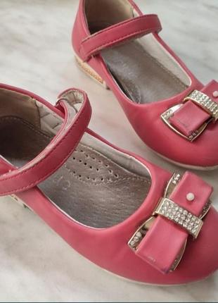 Розовые туфли для девочки, 17 см внутри10 фото