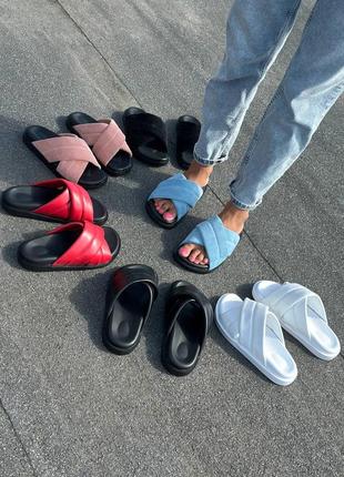 Натуральна шкіра замша всі розміри шльопанці