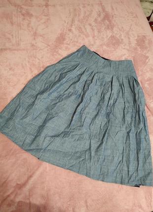 Коттоновая юбка клеш1 фото