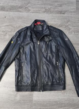 Кожаная кожаная куртка косухая лежанка puma ferrari jacket оригинал нтаж