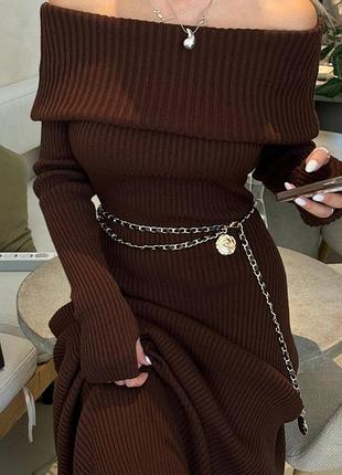 6 цветов! женское вязаное платье макси с открытыми плечами, трикотажное длинное платье...