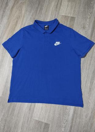 Мужская футболка / поло / nike / мужская одежда / чоловічий одяг / синяя футболка с воротником