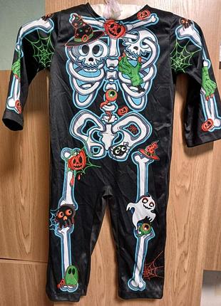 Костюм halloween wilko скелет 3-4 р. 98-104