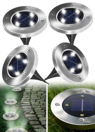 Уличный светильник на солнечной батарее solar disk 8led-dm8 – садовый фонарь2 фото