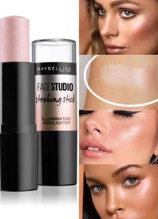 Хайлайтер maybelline new york master strobing stick 100 світло-рожевий 9 г