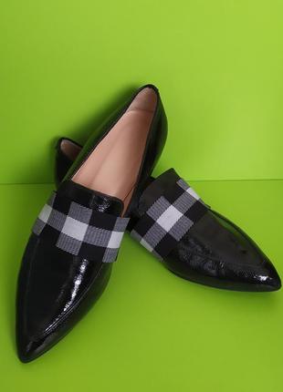 Кожаные чёрные туфли лоферы пр-во италия, 364 фото