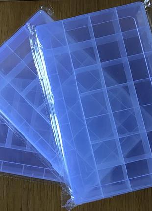 Новый! универсальный большой пластмассовый прозрачный органайзер контейнер с снимаемой крышкой.