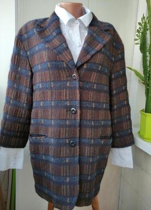 Напівпальто вовна/шовк, жакет подовжений, піджак теплий, великий розмір англія