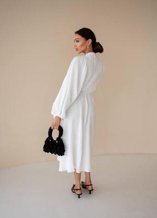 Сукня міді муслін натуральна легка на резинці7 фото