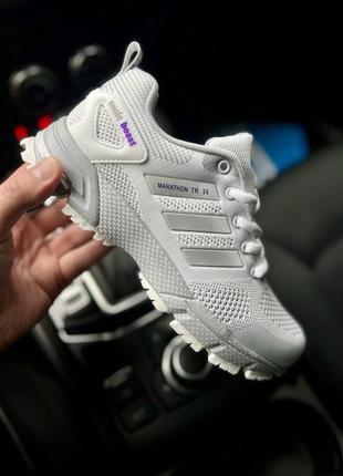 Кроссовки женские adidas marathon tr light gray &amp; violet10 фото