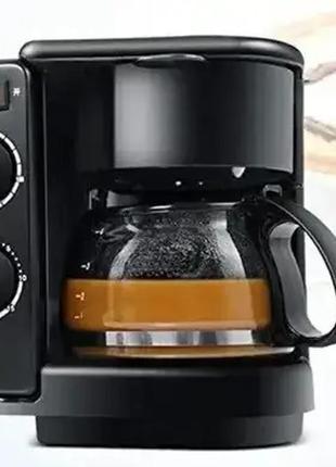 Электрическая печь + кофеварка + гриль сковорода 3в1 zepline zp-116 на 12 л 1250вт3 фото
