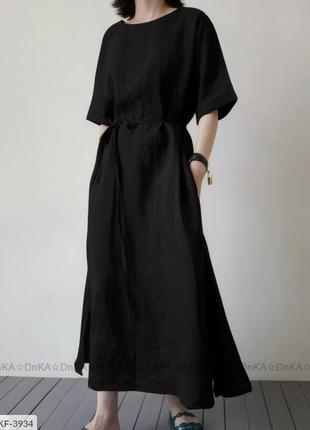 Жіноча літня лляна сукня з льону,легка довга,женское летнее платье натуральное лёгкое лён6 фото