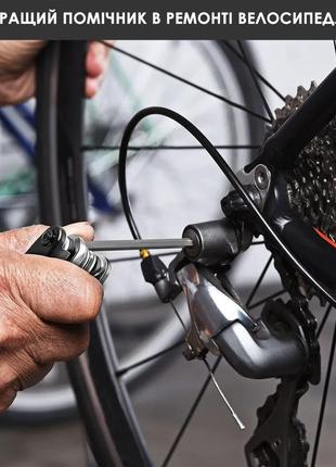 Вело мультитул 16 в 1 все инструменты для быстрого ремонта велосипеда ключи для лучшая цена на pokuponline10 фото