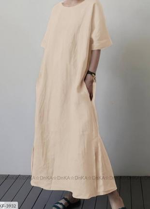 Жіноча літня лляна сукня з льону,легка довга,женское летнее платье натуральное лёгкое лён2 фото