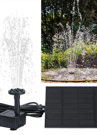 Фонтан с солнечной батареей портативный садовый мини фонтан (черный)4 фото