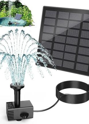 Фонтан с солнечной батареей портативный садовый мини фонтан (черный)6 фото