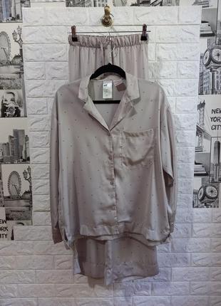 Сатинова піжама, костюм в піжамному стилі сорочка та штаны h&m10 фото