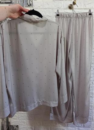 Сатинова піжама, костюм в піжамному стилі сорочка та штаны h&m9 фото