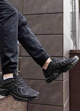 Чоловічі літні весняні кросівки в стилі nike air max tn terrascape plus black найк еір макс плюс чорні сітка ( nk079 )8 фото