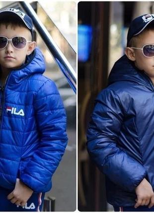 Демисезонная двусторонняя куртка на 7-10 лет