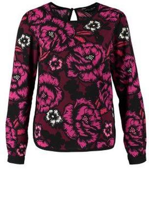 Блузка "dorothy perkins" бордовая с цветочным принтом, uk16/eur44.