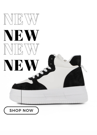 Черно-белые зимние кроссовки