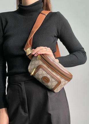 Бананка в стиле gucci belt bag with interlocking g