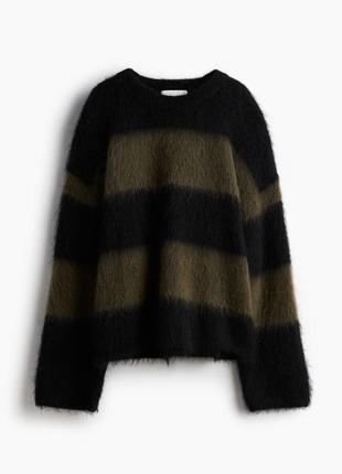 Свитер из мохера свитер мохер черный с хаки 1242877004 h&m hm premium оригинал ✅ xs s m l xl xxl