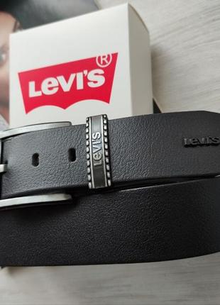 Мужской ремень levis черный в фирменной коробке на подарок3 фото
