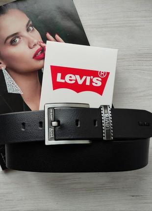 Мужской ремень levis черный в фирменной коробке на подарок