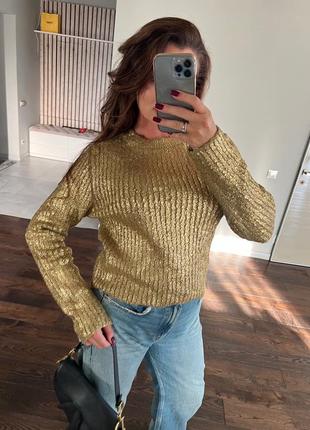 Золотий теплий светр zara розмір м