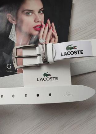 Мужской ремень lacoste белый в фирменной коробке на подарок2 фото